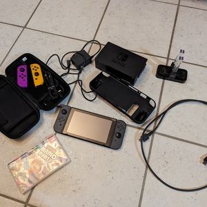 Nintendo switch (includes purple and orange joy con set!)